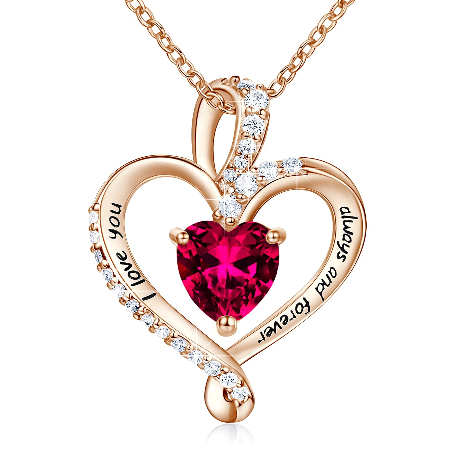 Birthstone Necklace for Women - 925 Sterling Silver Heart Pendant Jewelry, Personalized Gift for Mother, Wife, Girlfriend, Sister, Daughter - Perfect for Mother's Day, Anniversary, Christmas, Birthday & Valentine's Day - Elegant Everyday Wear & Special Occasion Gift