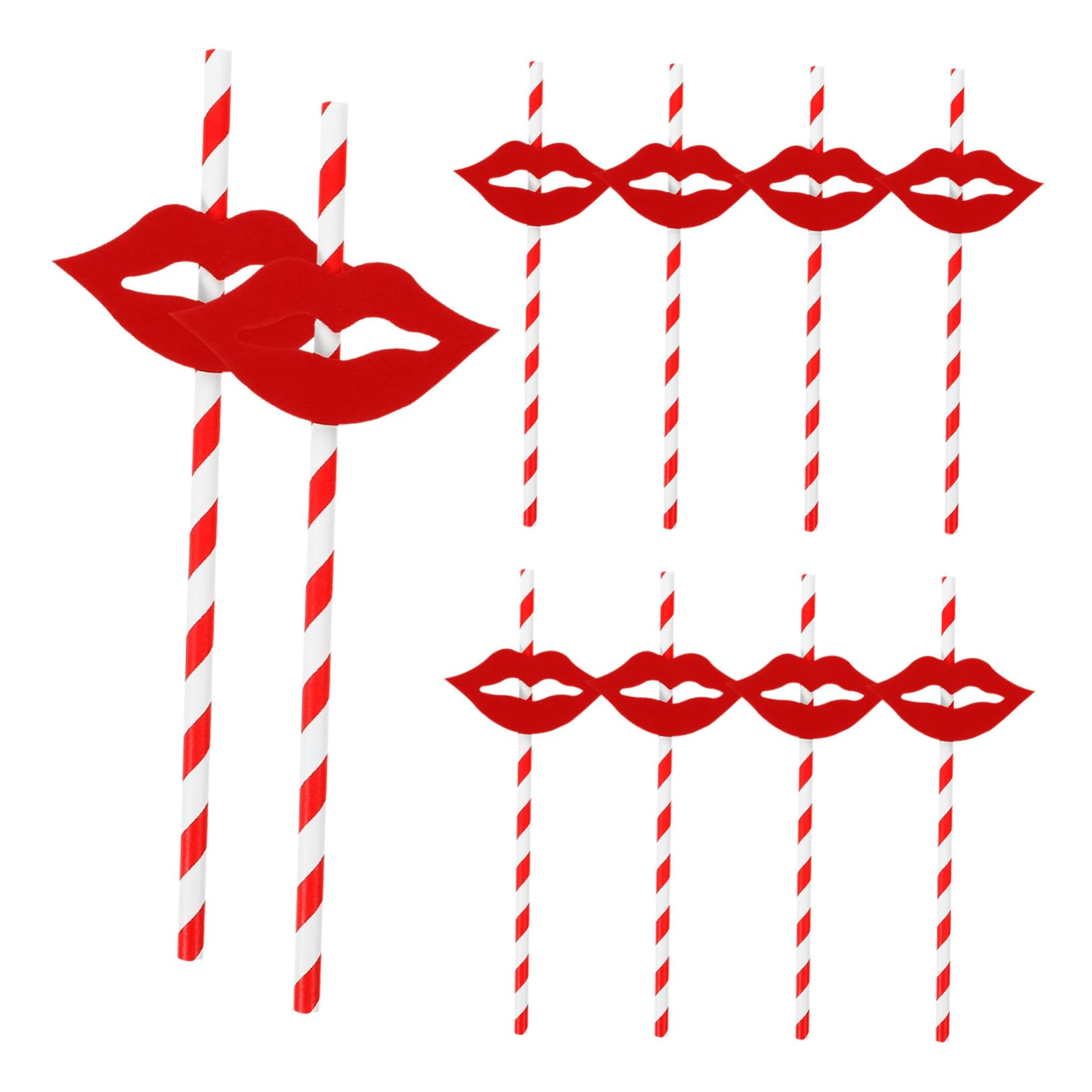 Valentine's Day Smoothie Straws - 50pcs Decorative Paper Drinking Straws for Cocktails, Smoothies & Beverages | Perfect for Weddings, Birthday Parties, Bars & Events | Eco-Friendly Party Supplies & Wedding Decorations