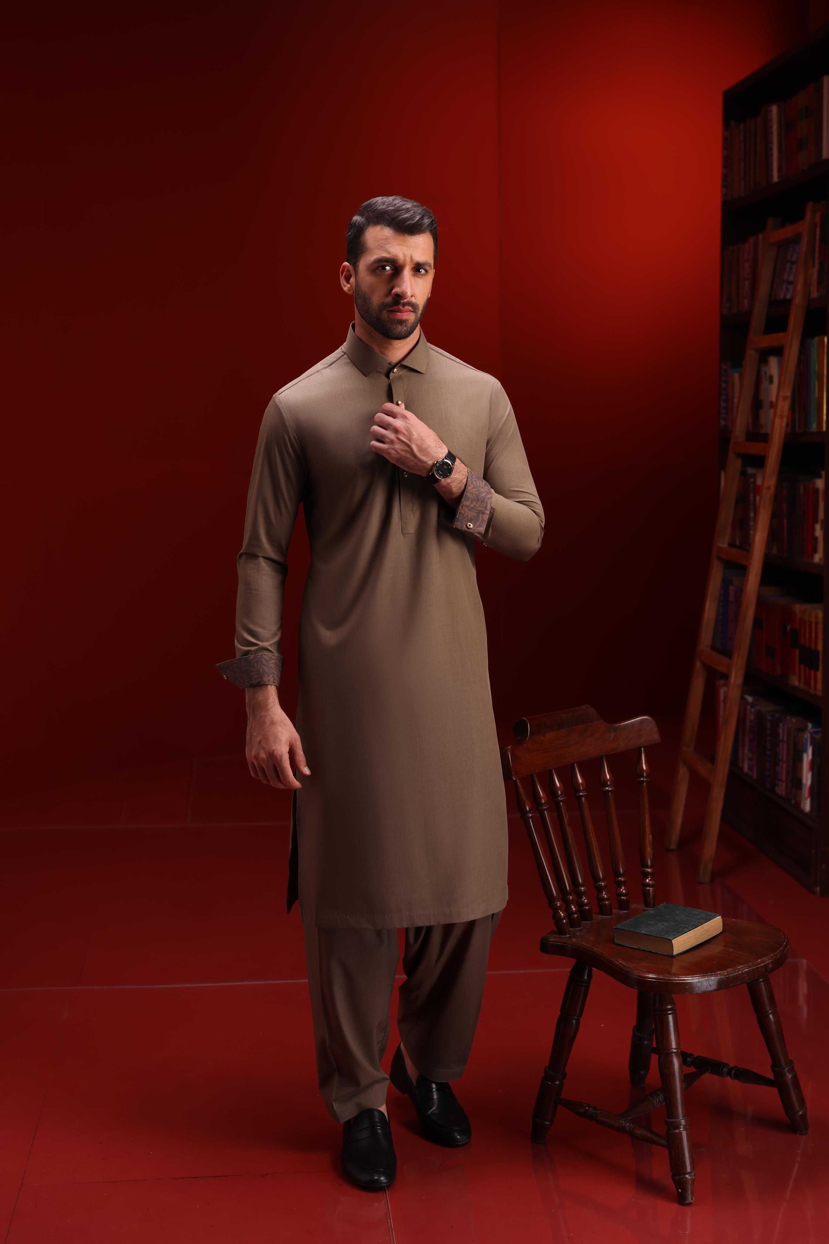 Stylish Blended Brown Shalwar Kameez for Men & Women - Premium Cotton Mix Traditional Pakistani Outfit - Perfect for Cast & Crew, Weddings & Cultural Events