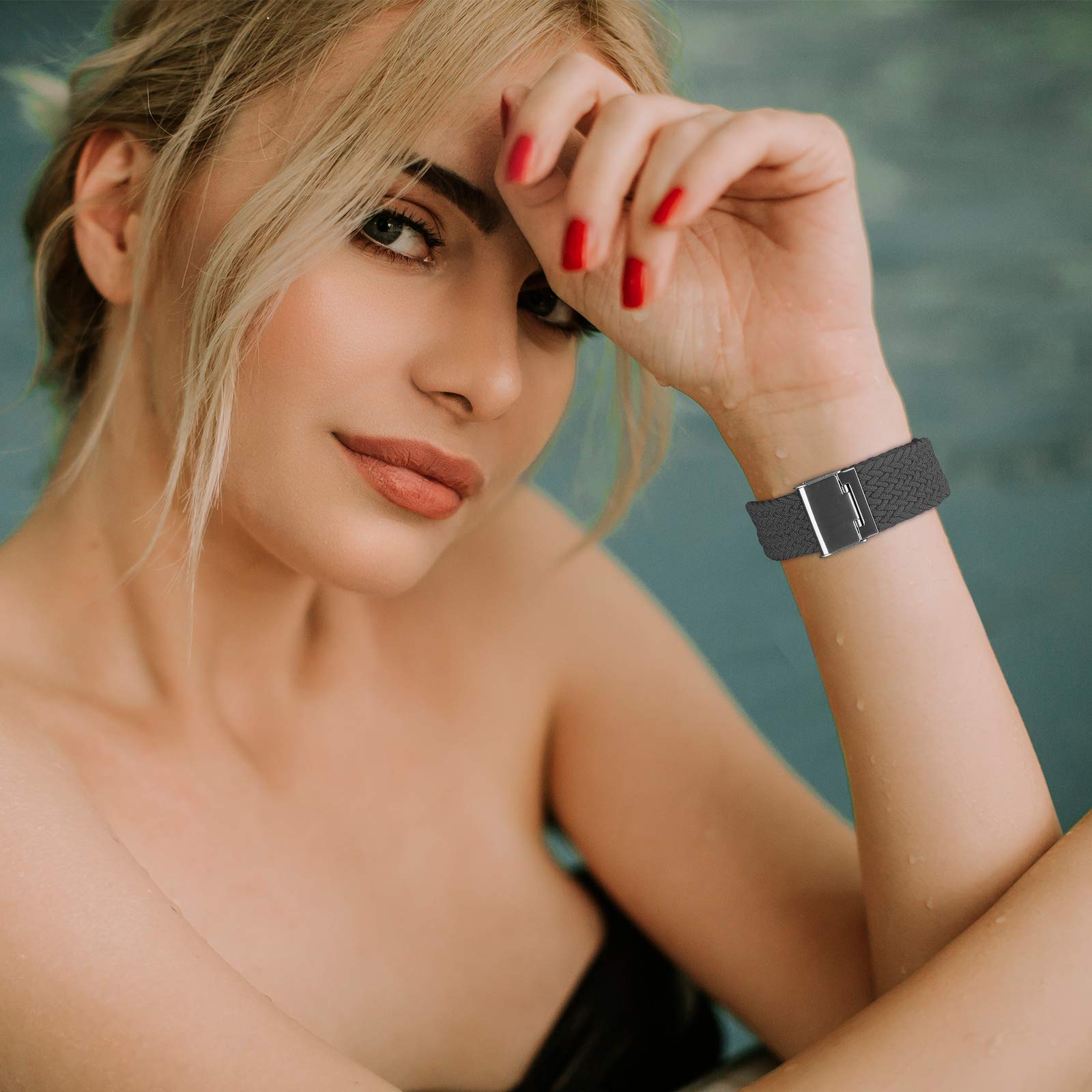 Premium Braided Solo Loop Apple Watch Band - Adjustable Elastic Sport Strap Compatible with iWatch SE Series 6/5/4/3/2/1 (44mm 42mm 40mm 38mm) - Soft Breathable Design for Women & Men - Pack of 2 - Perfect for Workouts, Running & Everyday Wear