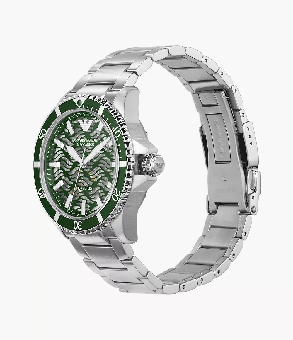 Emporio Armani AR60061 Automatic Stainless Steel Men's Watch - Luxury Timepiece for Business, Casual & Formal Occasions