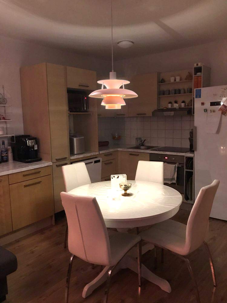 Modern Minimalist Dimmable UFO Ceiling Light - Pink Plug-in Pendant Chandelier for Dining Room, Living Room, Kitchen & Restaurant | Energy Efficient LED Lighting for Home & Commercial Spaces