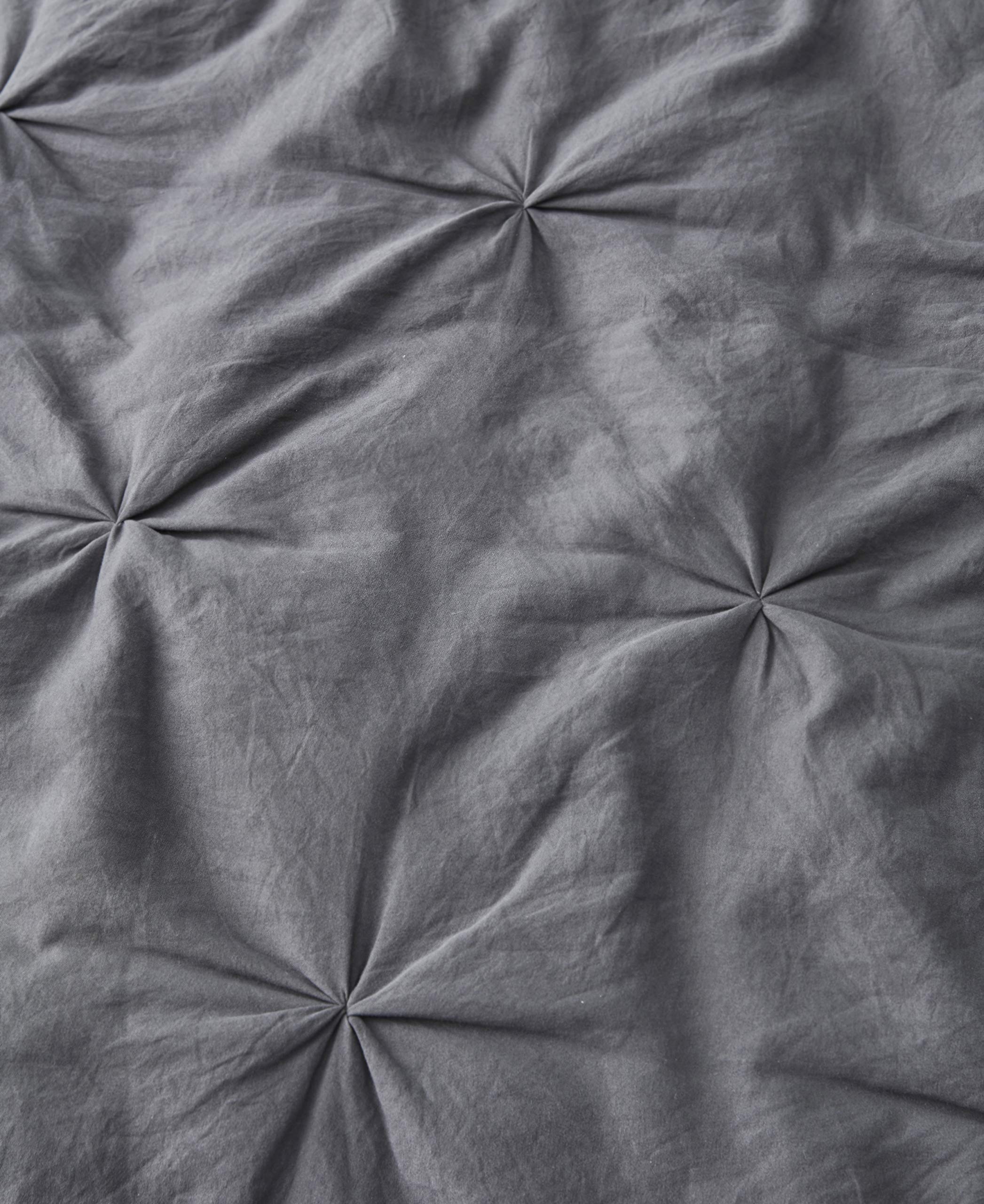 Premium Soft Cotton Comforter Set - All-Season Goose Down Alternative Pinch Pleat Duvet Insert - 500 GSM Fill Power - Ultra Soft 3-Piece Bedding Set (Twin/Twin XL, Dark Grey) - Perfect for Cozy Bedrooms, Guest Rooms & Dorm Comfort