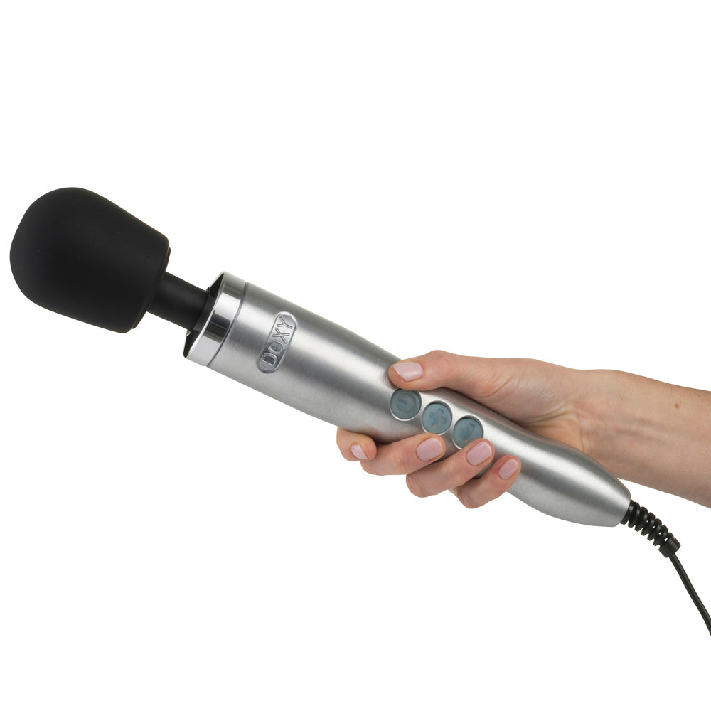 Premium Doxy Die Cast Solid Metal Plug-In Vibrating Wand Massager - Powerful Personal Massage for Relaxation & Intimate Pleasure - Perfect for Home Spa & Couples Time