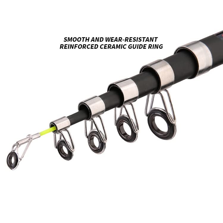 Portable Telescopic Fishing Rod - 7ft to 12ft Fiberglass Pole with Ceramic Guide Rings & EVA Handle | Compact Travel Fishing Gear for Beginners & Professionals | Perfect for Beach, River & Boat Fishing Adventures