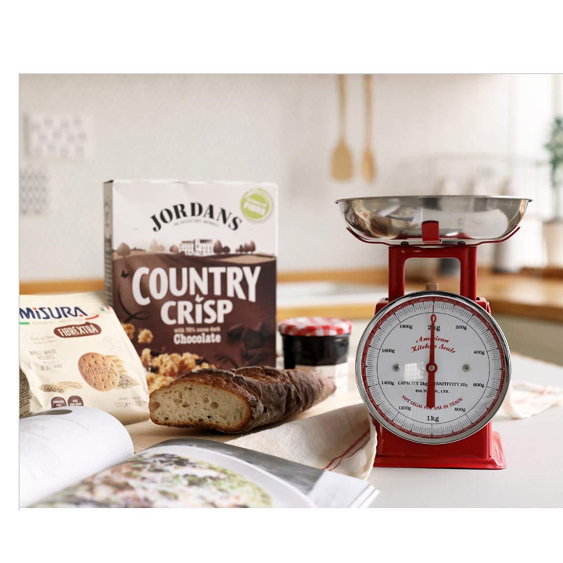Doulton Stainless Steel Digital Kitchen Scale for Food - 500g/0.1oz Precision, Red | Perfect for Baking, Coffee Brewing & Meal Prep