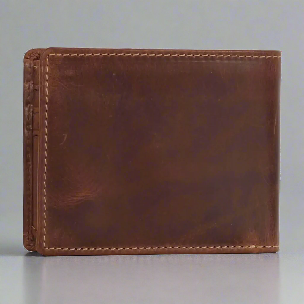Premium MET Men's Hunter Genuine Leather Wallet with RFID Protection & Coin Pocket - Slim Bifold Wallet for Cash, Cards & ID - Perfect for Everyday Use, Travel & Gifting