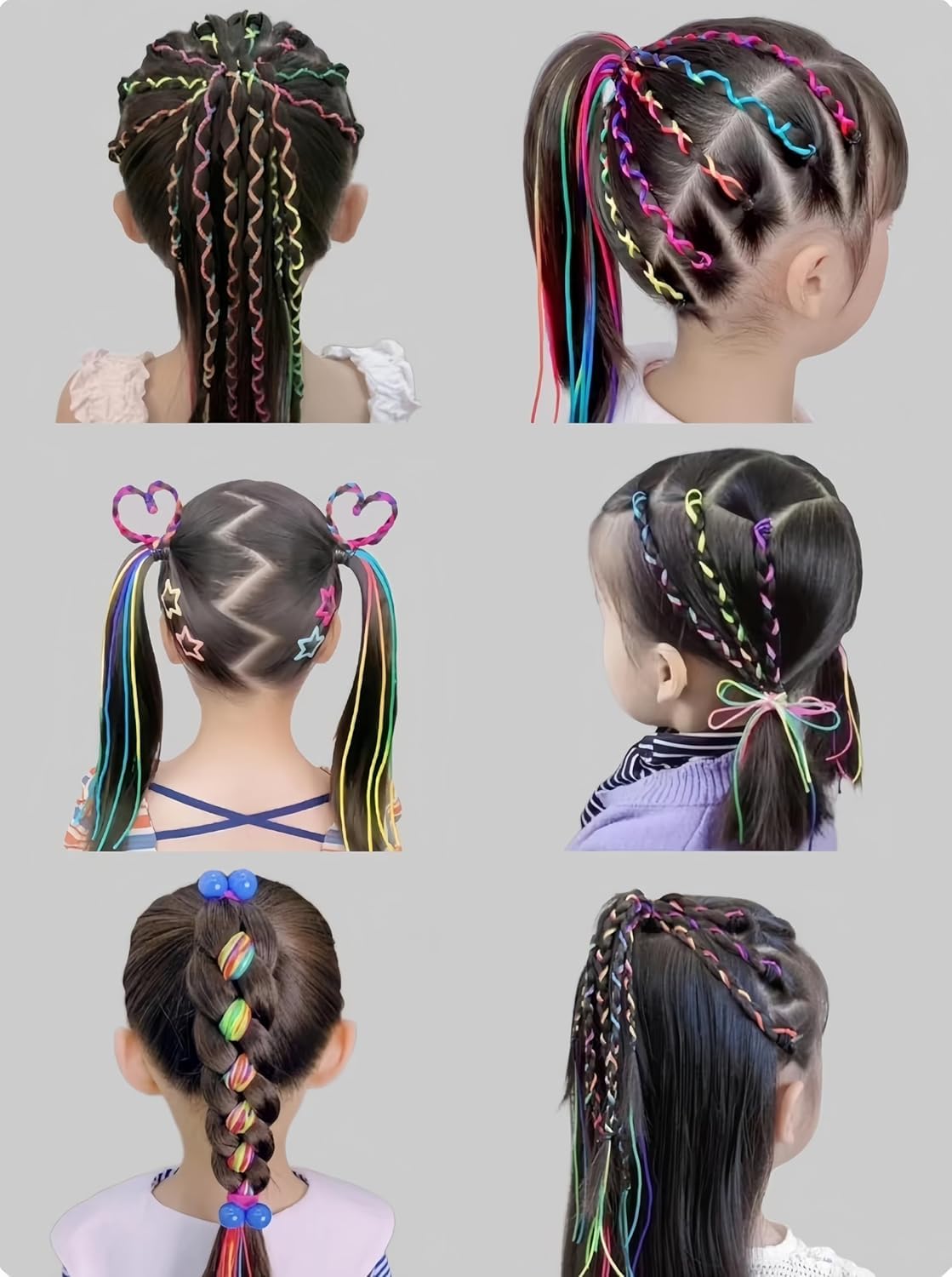 ZUGAD Rainbow Braiding Hair Ties - 22 Pack Colorful Hair Wrap Strings for Braids, Gradient Hair Rope Bands, Girls Hair Styling Accessories | Perfect for School, Parties & Everyday Hairstyles