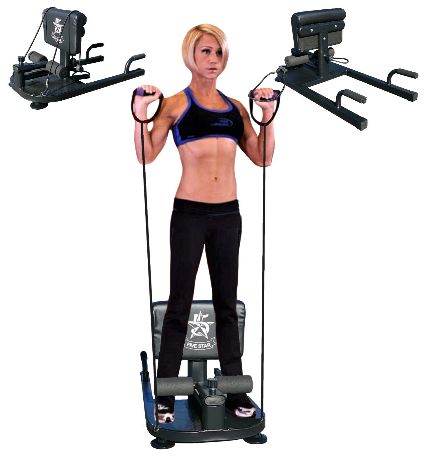 3-in-1 Multifunctional Squat Machine with Resistance Bands - Home Gym Equipment for Leg Workouts, Hip Training & Core Exercises | Perfect for Squats, Sit-ups & Push-ups | Compact Fitness Solution for Small Spaces (Black)
