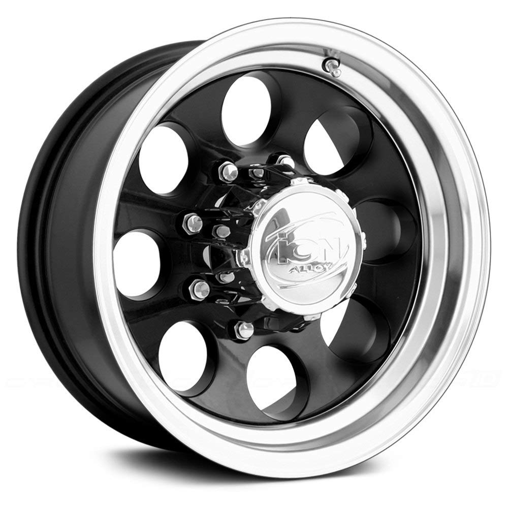 18x9 Ion Alloy 171 Black Wheel with Machined Lip - 8x165.1mm Bolt Pattern - Perfect for Trucks, SUVs & Off-Road Vehicles