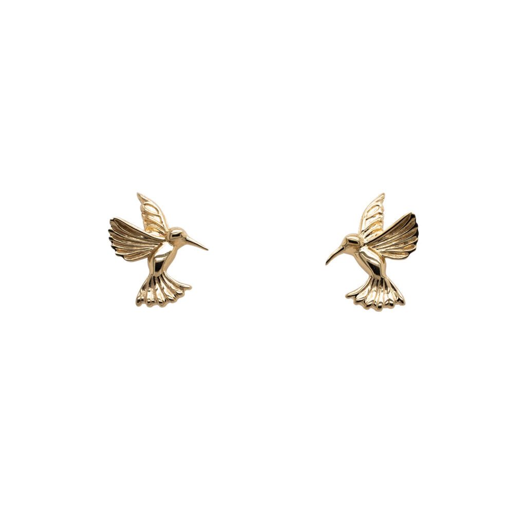10k Gold Hummingbird Stud Earrings - Dainty Gold Bird Jewelry for Women - Perfect for Everyday Wear, Gifts & Special Occasions