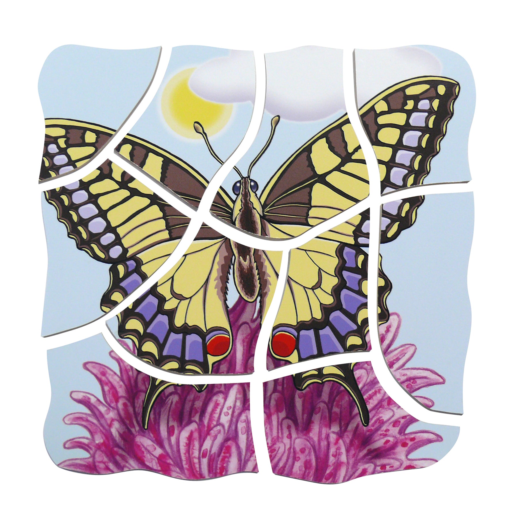 Beleduc Layer Puzzle - Transformative Butterfly Lifecycle Educational Toy for Kids | STEM Learning, Montessori Classroom & Homeschooling Activity