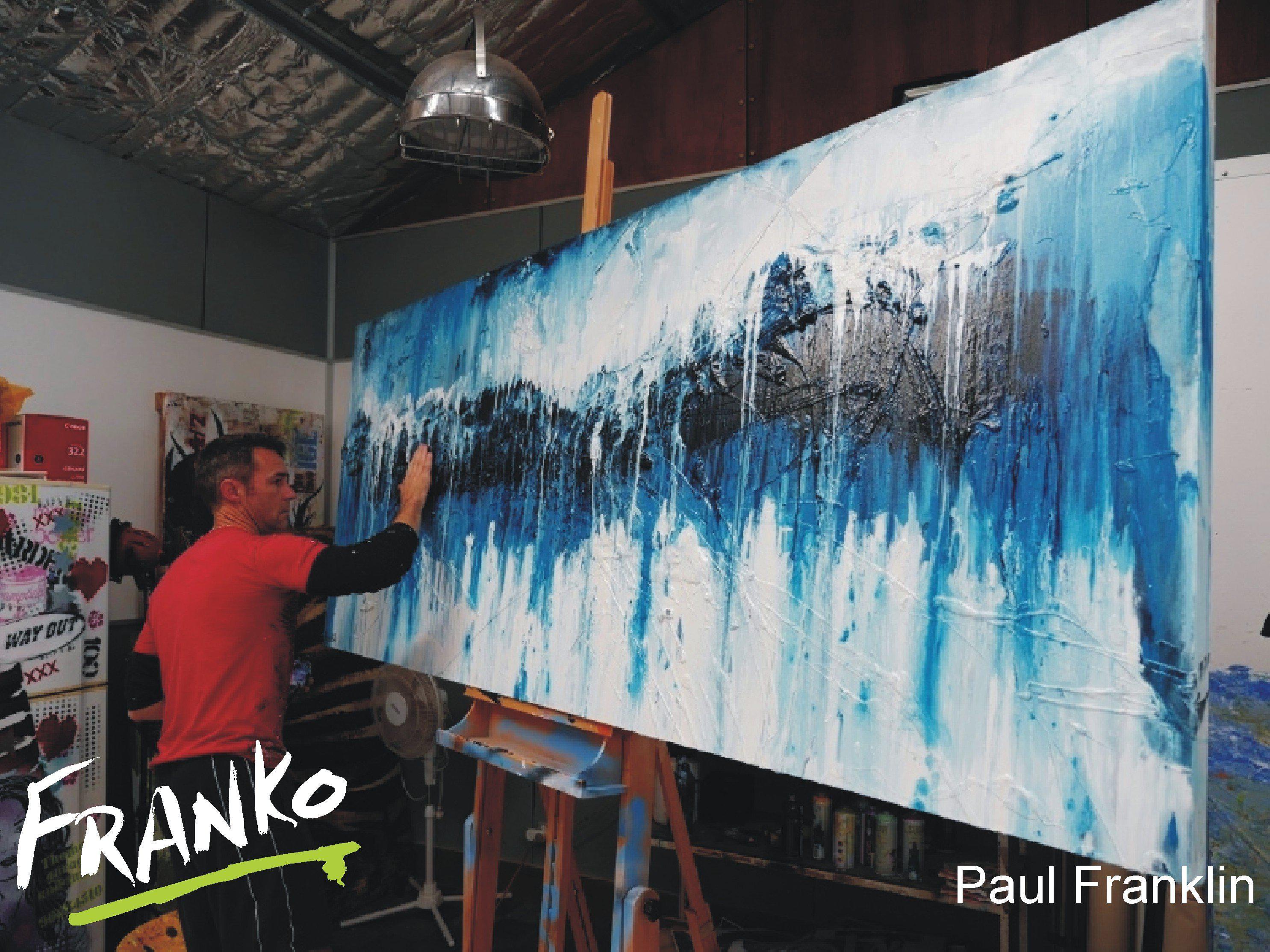 Blue Abstract Denim Beauty Painting 240cm x 100cm - Large Wall Art for Living Room, Bedroom & Office Decor