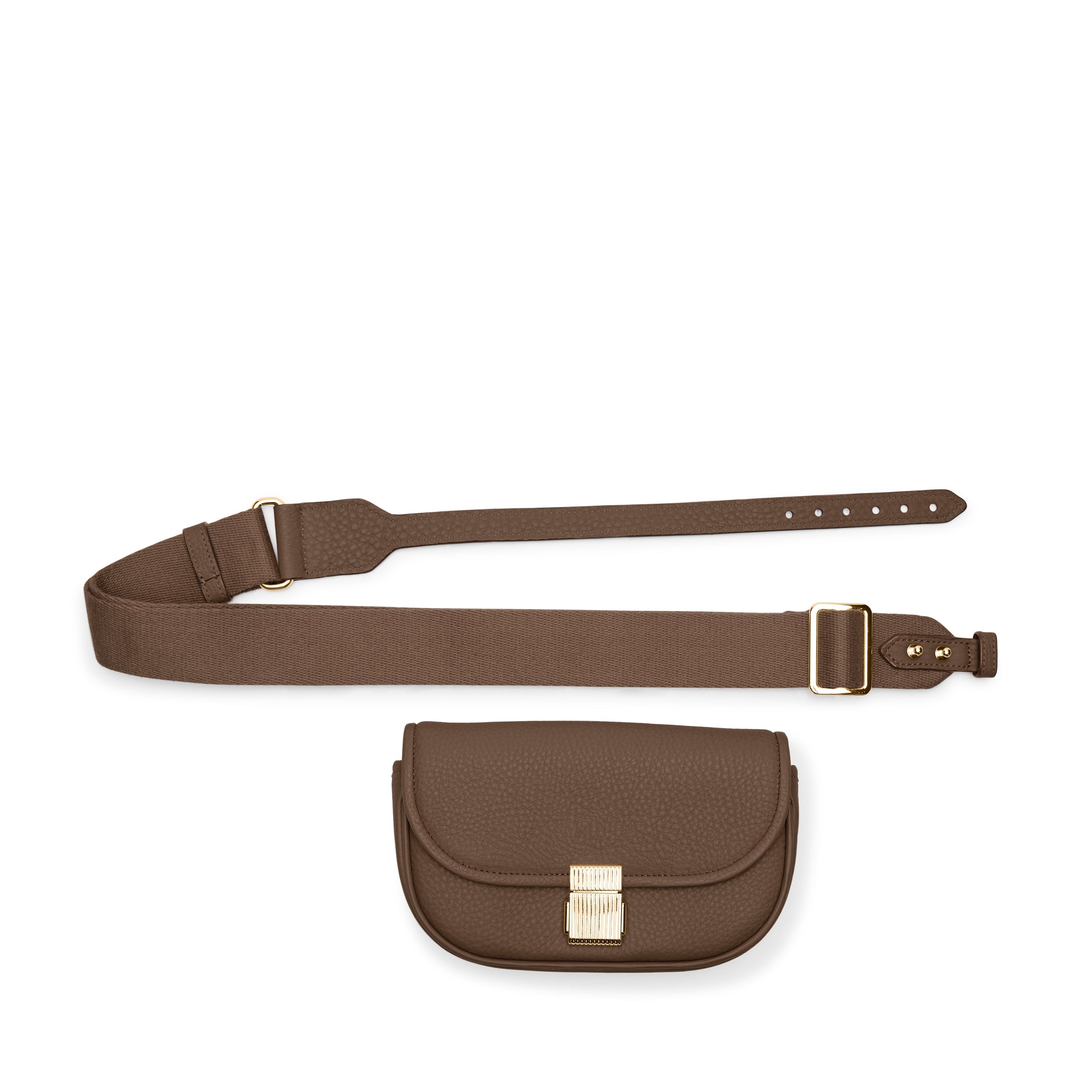 Katy Mini Belt Bag Cocoa - Stylish Waist Pack for Women, Hands-Free Crossbody Fanny Pack for Travel, Hiking, and Everyday Use