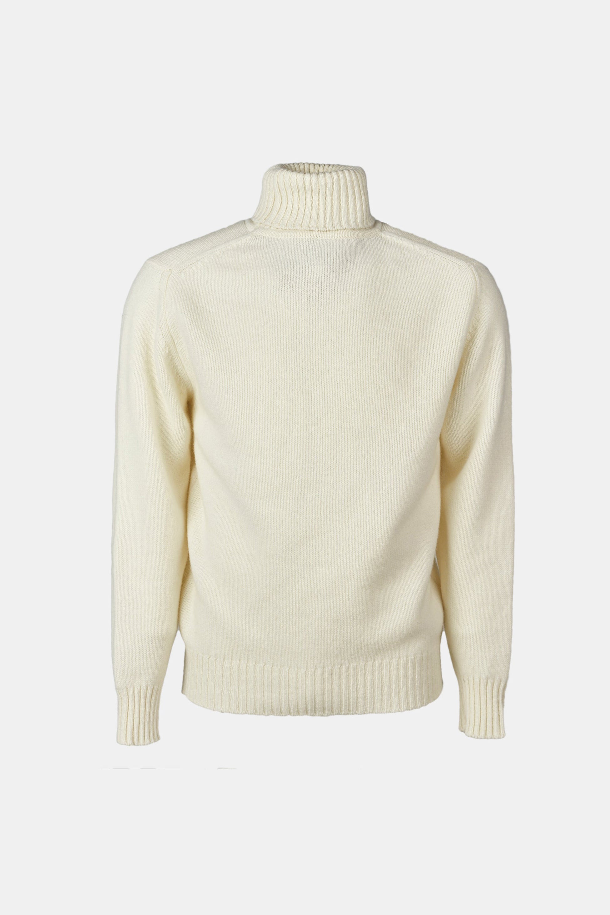 Men's Lambswool Roll Neck Sweater in Ecru - Warm Winter Pullover for Casual Outfits & Office Wear