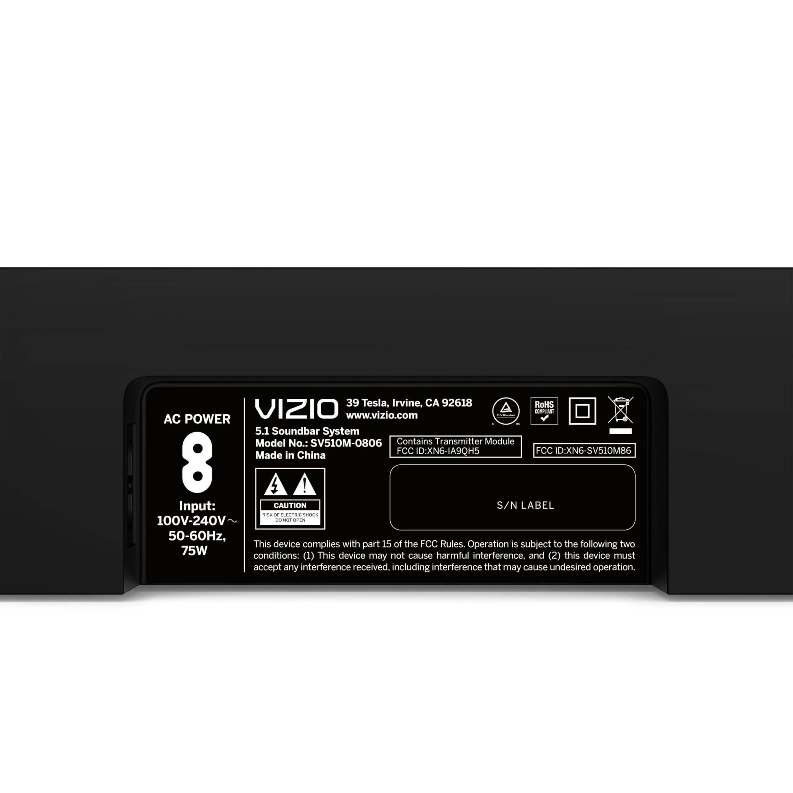 VIZIO 5.1 Channel Soundbar System with Wireless Subwoofer | Dolby Atmos & DTS:X Surround Sound | Bluetooth Speaker | SV510X-0806 (2024 New Model) | Perfect for Home Theater, Gaming & Movie Nights