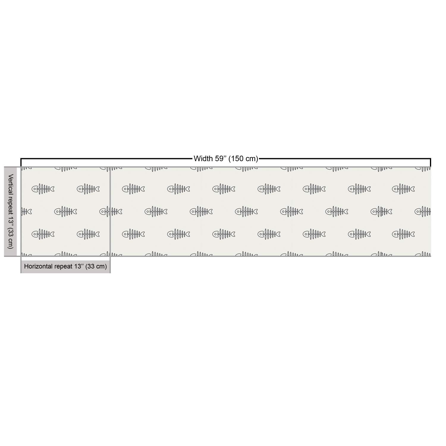 Ambesonne Fish Fabric by The Yard - Minimalist Ocean Animal Biology Print with Repeating Fish Bones & Skeletons - 2 Yards Black & Coconut Upholstery Fabric for Sofa, Curtains, Pillows | Perfect for Coastal Decor, Marine Theme Bedrooms & Biology Classroom Decorations