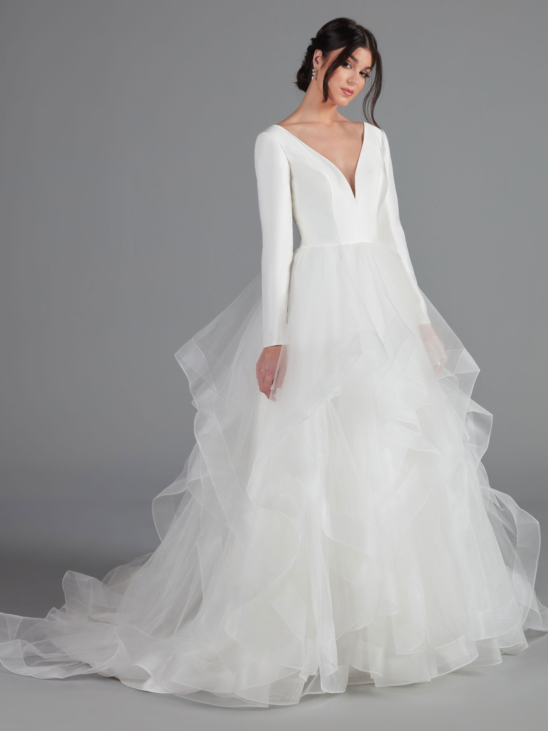 Elegant Juno Long Sleeve Lace Wedding Dress for Bride - Perfect for Church Ceremony, Winter Weddings & Formal Events