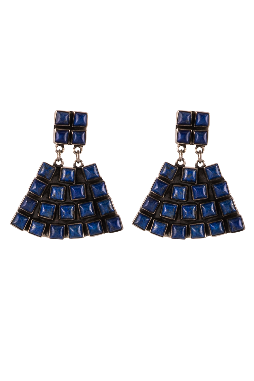Sweet Tea Jewelry Horseshoe Lapis Necklace & Earrings Set - Elegant Blue Gemstone Jewelry for Women | Perfect for Weddings, Parties & Everyday Wear