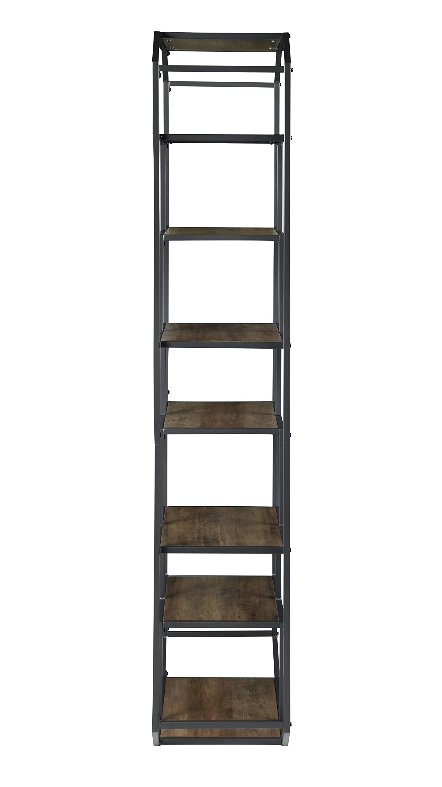 Rustic Brown and Dark Grey Coaster Furniture Bookcase 805662 - Perfect for Living Room, Home Office, and Library Storage