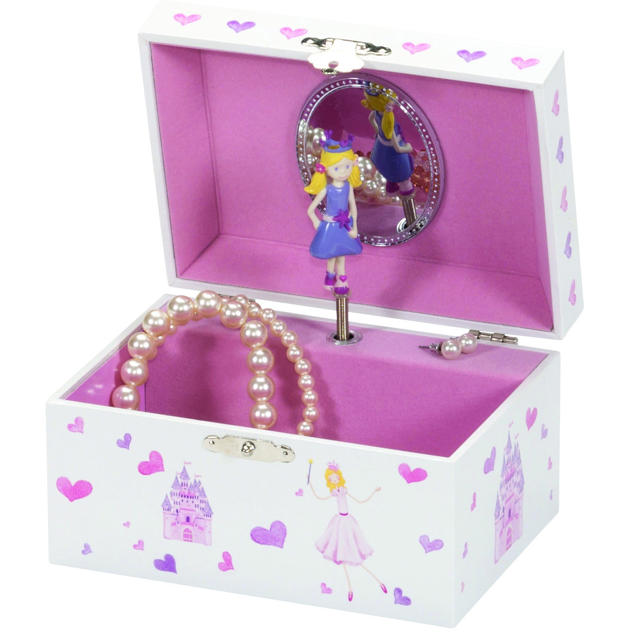 Anne Jewelry Box - Elegant Wooden Jewelry Organizer with Mirror for Necklaces, Rings & Earrings - Perfect for Bedroom, Vanity & Travel
