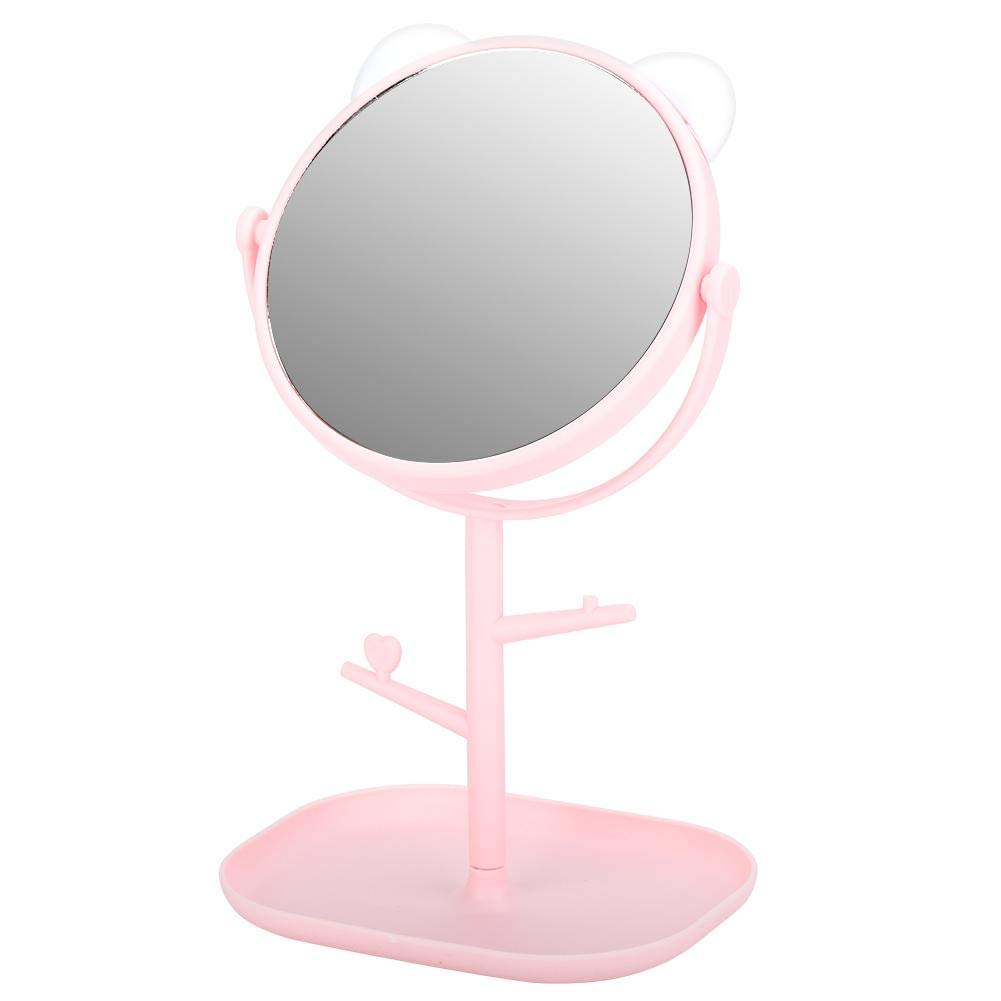 Vanity Mirror with Lights - Portable Desktop Makeup Mirror for Women Girls, LED Cosmetic Mirror with Touch Control (Mickey Ear White) - Perfect for Home Dressing Table, Bedroom & Travel Beauty Essentials
