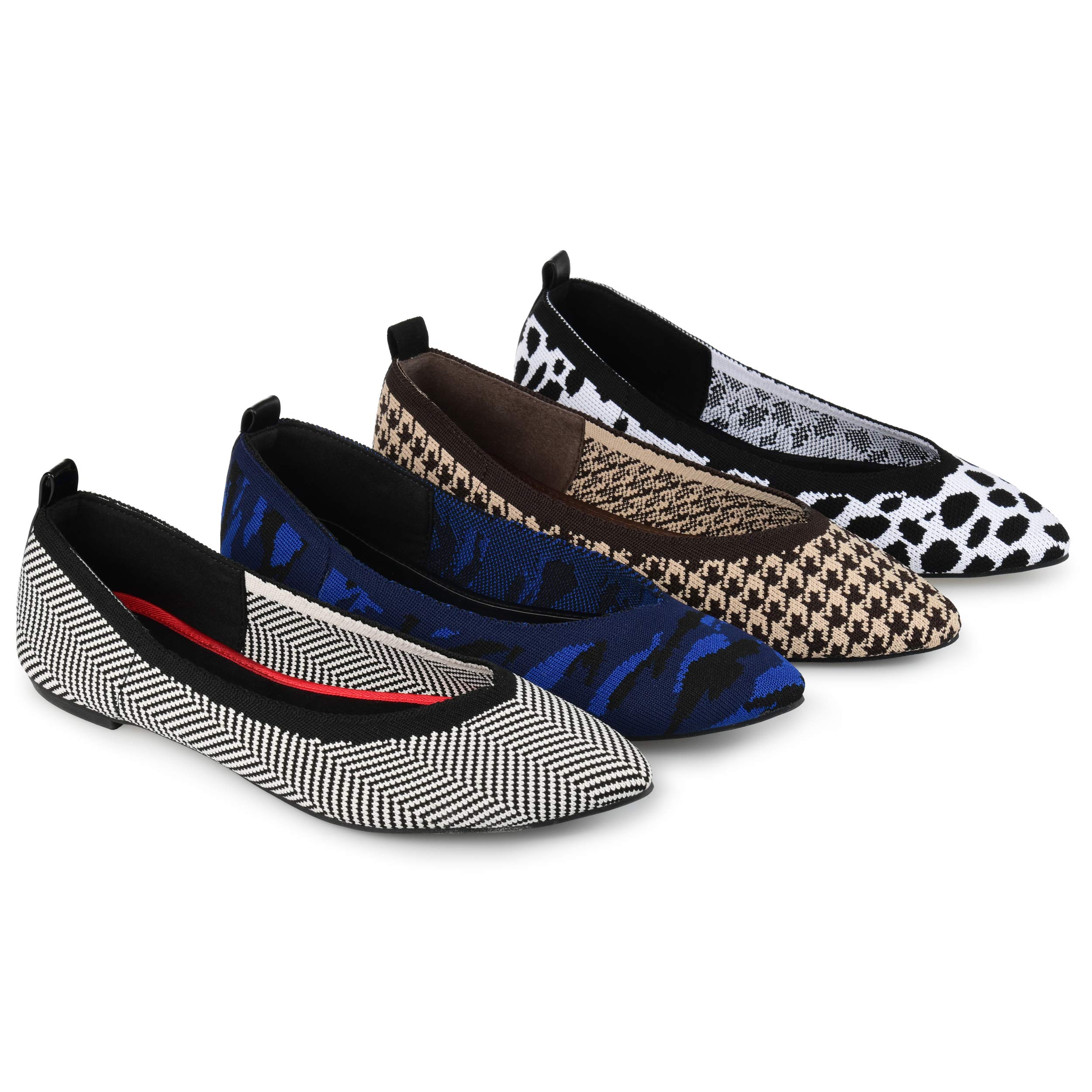 Journee Collection Women's Comfortable Ballet Flats - Lightweight Slip-On Shoes for Work, Travel & Everyday Wear