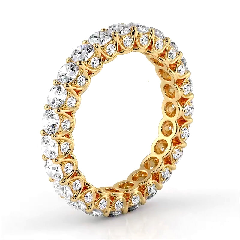 3.11 Carat Round Diamond Eternity Wedding Band - 14K White Gold Women's Engagement Ring for Anniversary, Proposal & Bridal Jewelry Gift (Perfect for Weddings, Valentine's Day & Special Occasions)