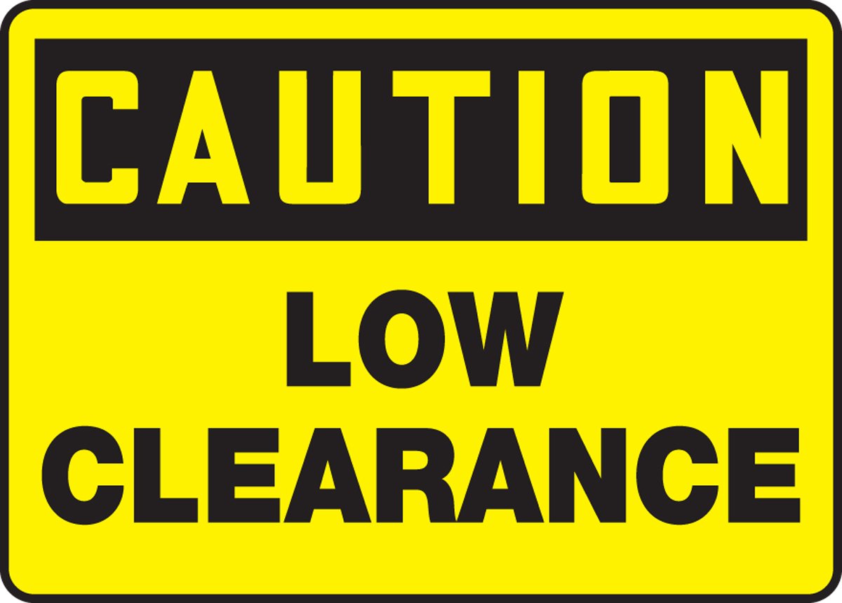 18x24 Low Clearance Aluma-Lite Vinyl Sign - Durable Warehouse & Parking Garage Warning Sign for Safety