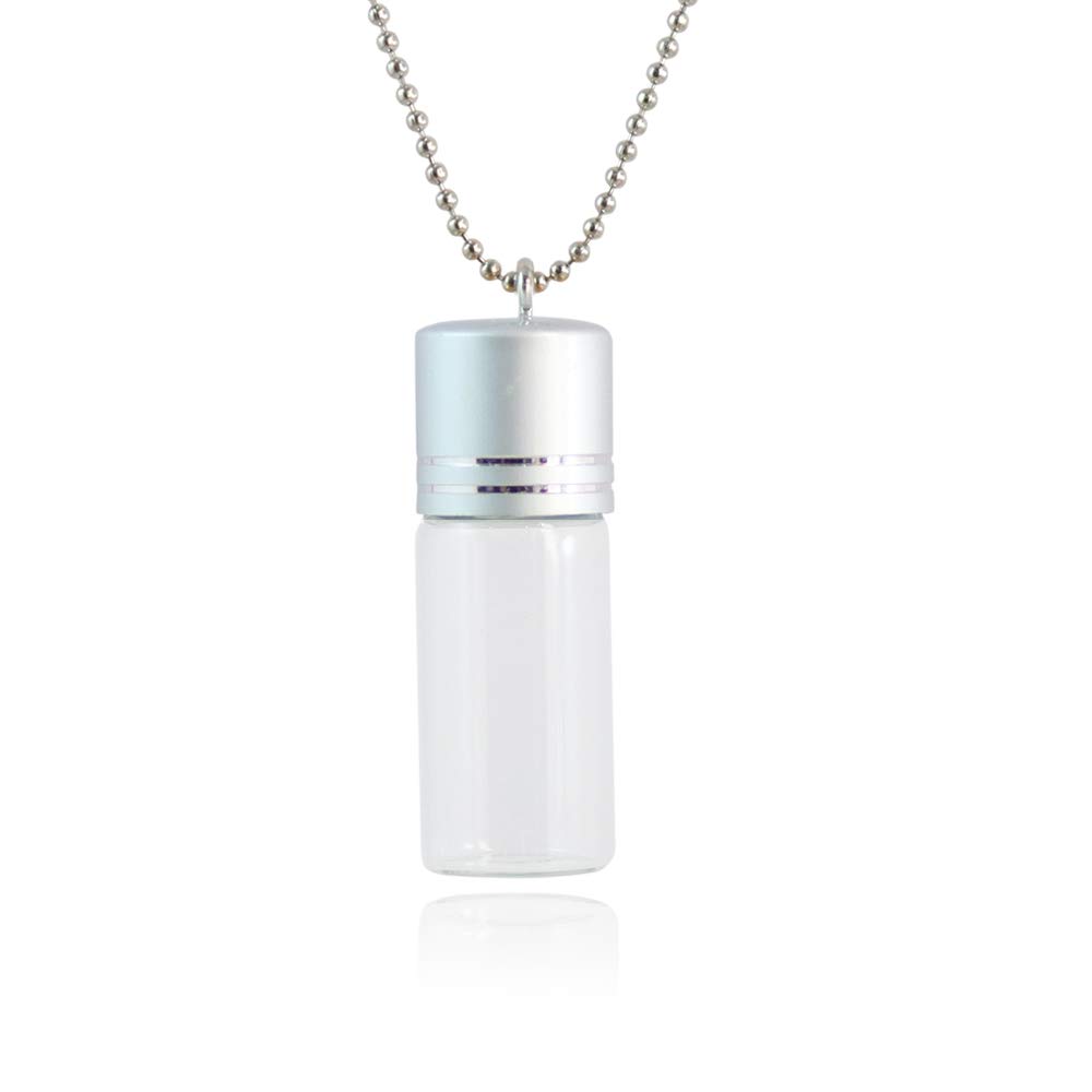 4PCS 2.5ML Glass Bottle Necklaces - Openable Wishing Bottle Pendant for Perfume & Essential Oils - Romantic Gift for Women - Perfect for Weddings, Parties & Everyday Wear