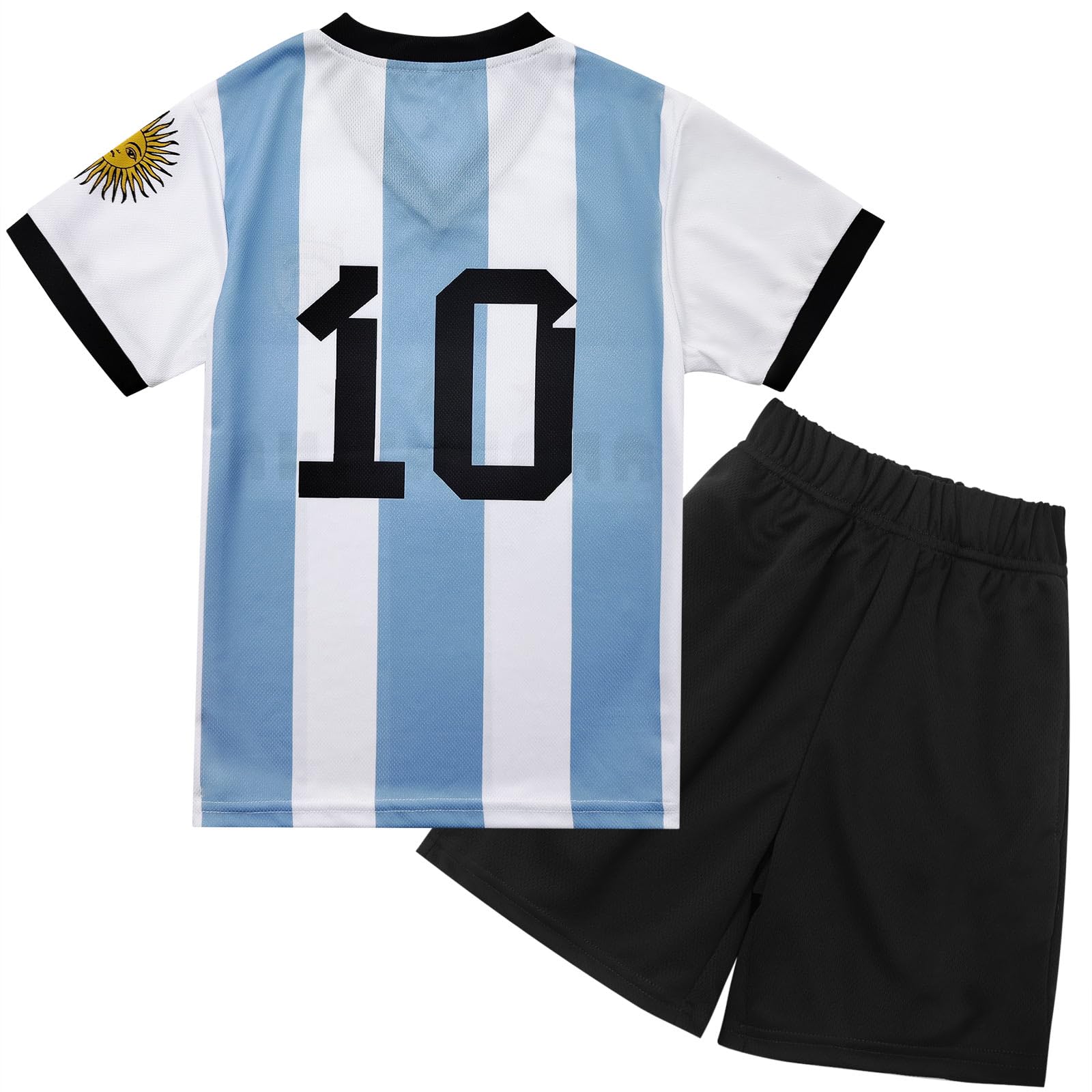 **Argentina Boys Youth Soccer Jersey & Shorts Set - Toddler Football Uniform for Kids - Perfect for Matches, Training, and Fan Support**