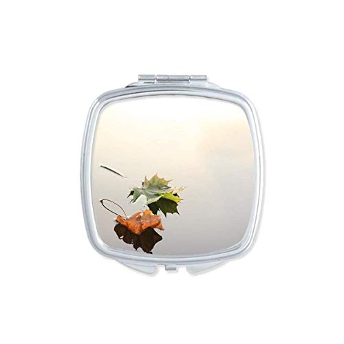 DIYthinker Portable Double-Sided Compact Mirror with Fallen Leaves Design - Perfect for Travel, Makeup, and Nature Lovers