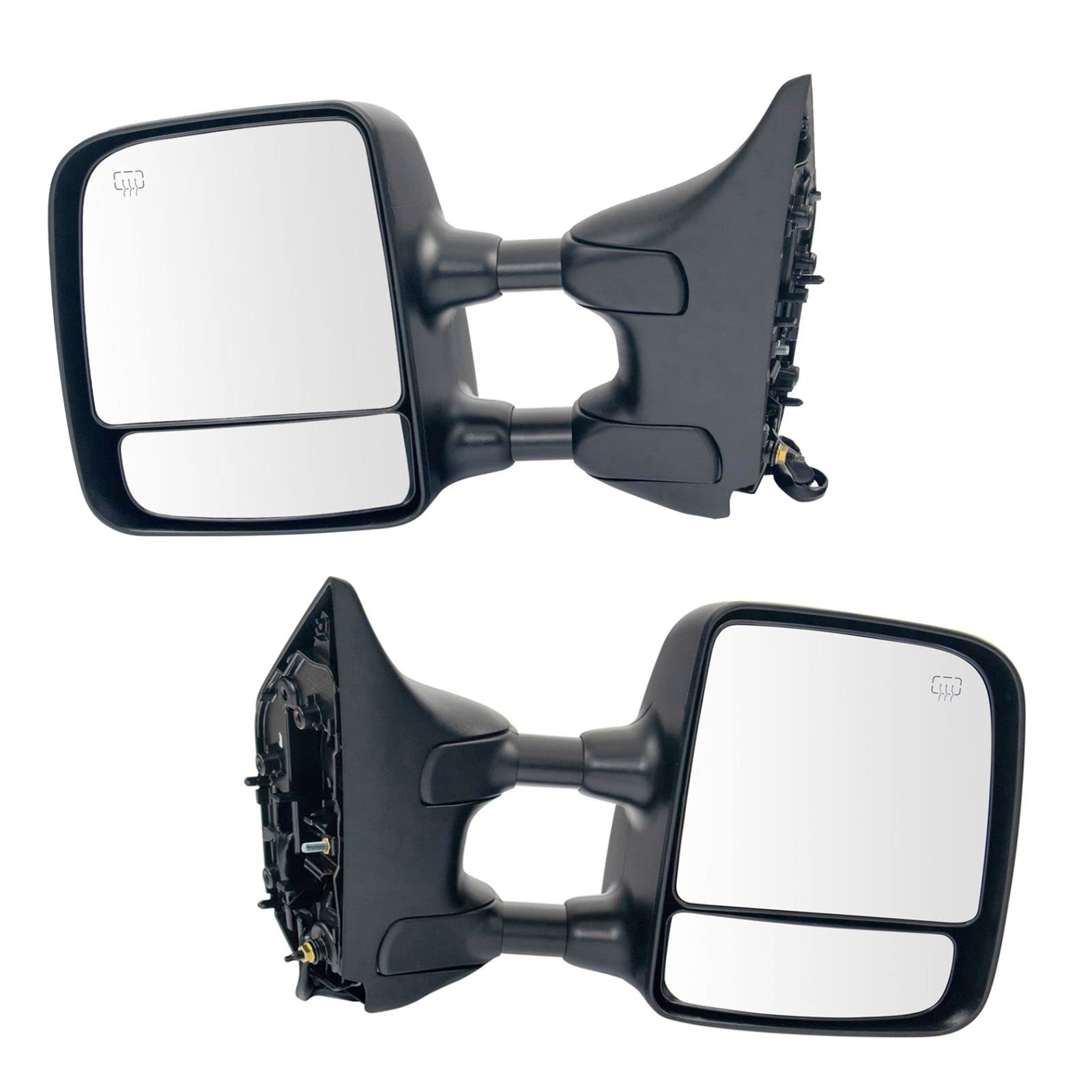 Power Heated Telescoping Towing Mirrors - Chrome Pair (Set of 2) - Compatible with Nissan Titan - Perfect for RV Trailers, Boats & Heavy-Duty Towing