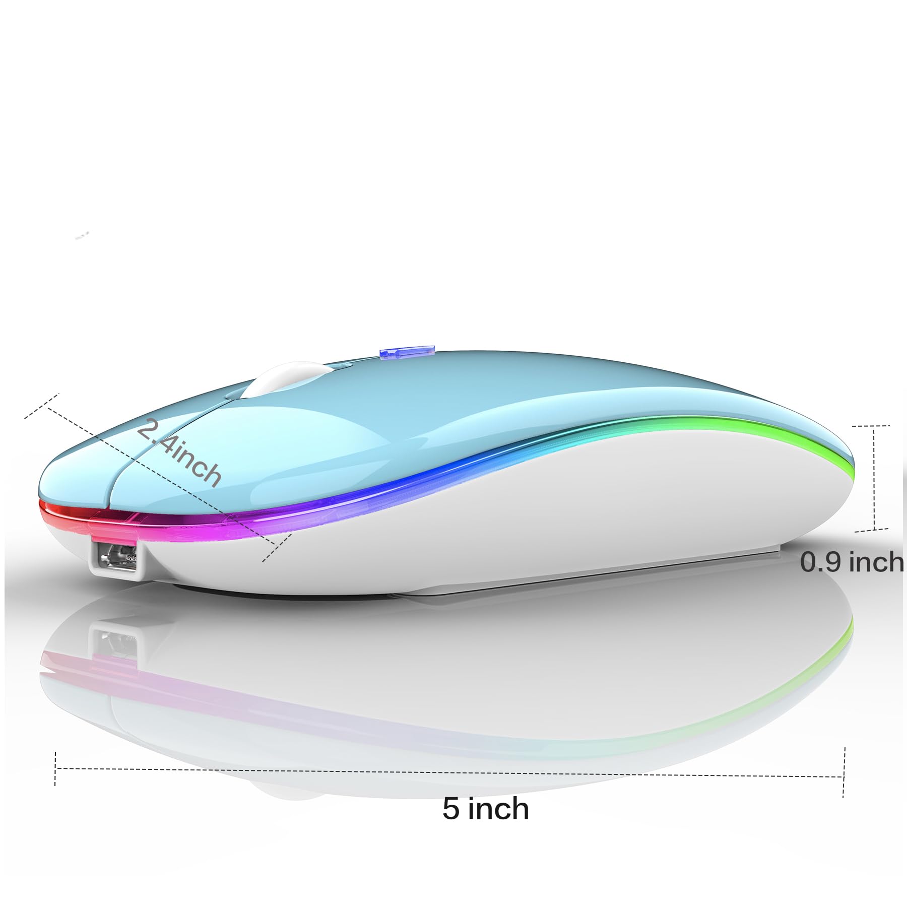 Wireless Bluetooth Mouse for Laptop, MacBook, iPad, PC - Compatible with MacBook Air/Pro, Windows, Chromebook (Blue & White) | Perfect for Office, Home, Travel & Remote Work