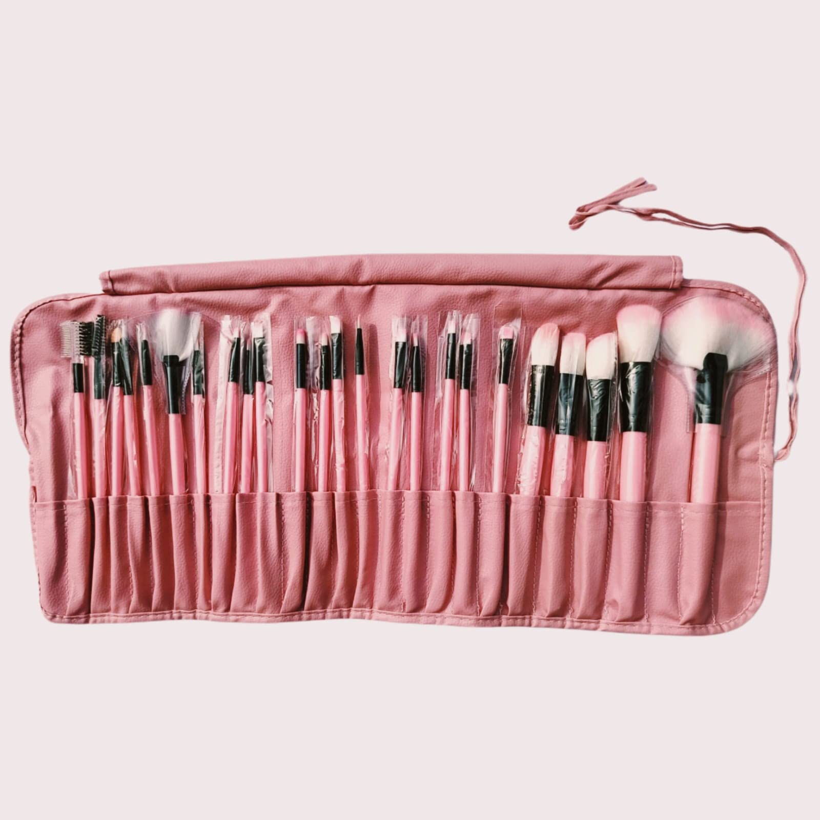 AIR BEAUTY 24-Piece Pink Makeup Brush Set - Professional Cosmetic Brush Kit for Foundation, Blending, Contouring & Eyeshadow - Perfect for Makeup Artists & Beginners