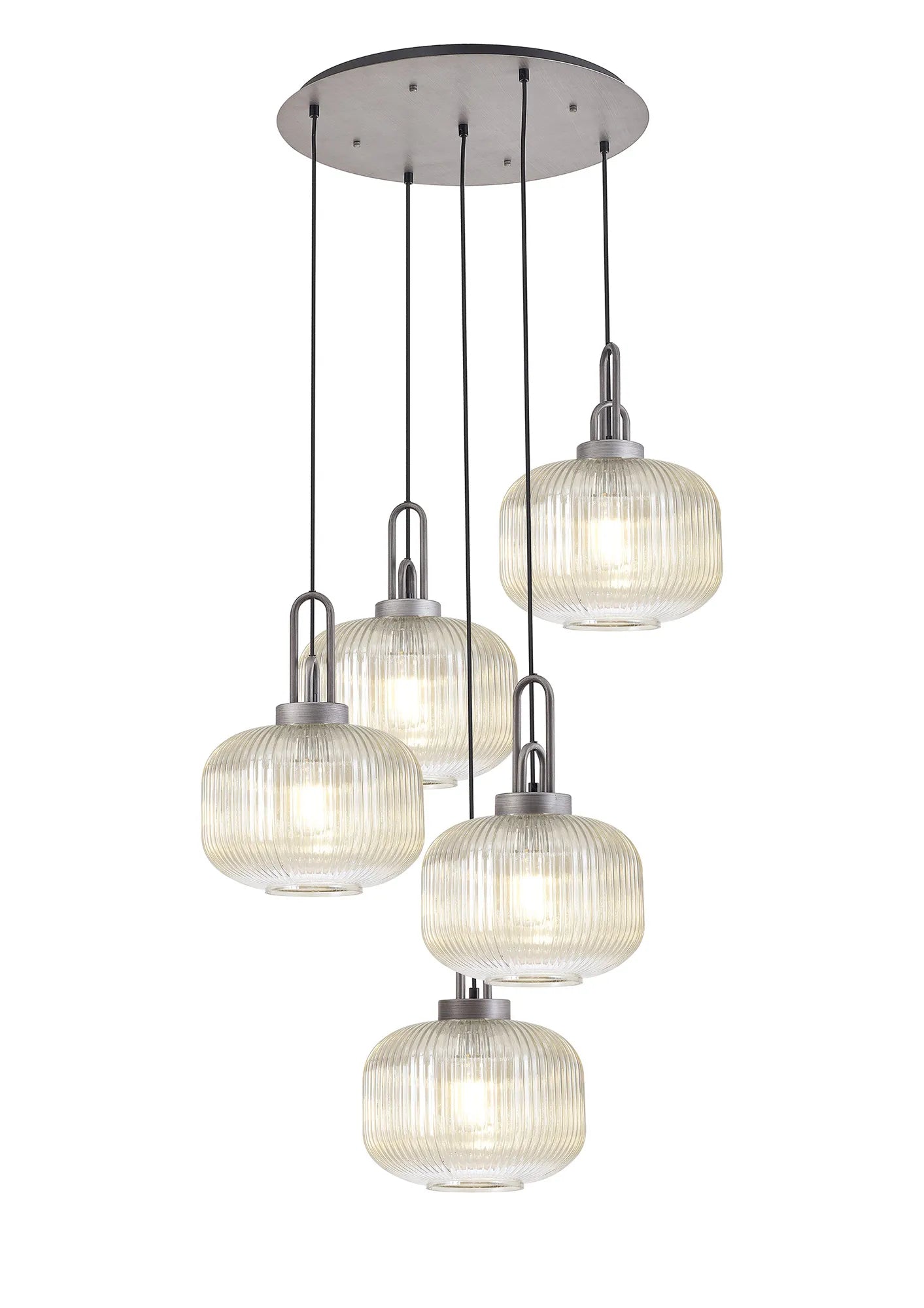 Stylish Cadiz 5-Light Cluster Pendant Light Fixture - Modern Ceiling Lighting for Dining Room, Kitchen & Living Room