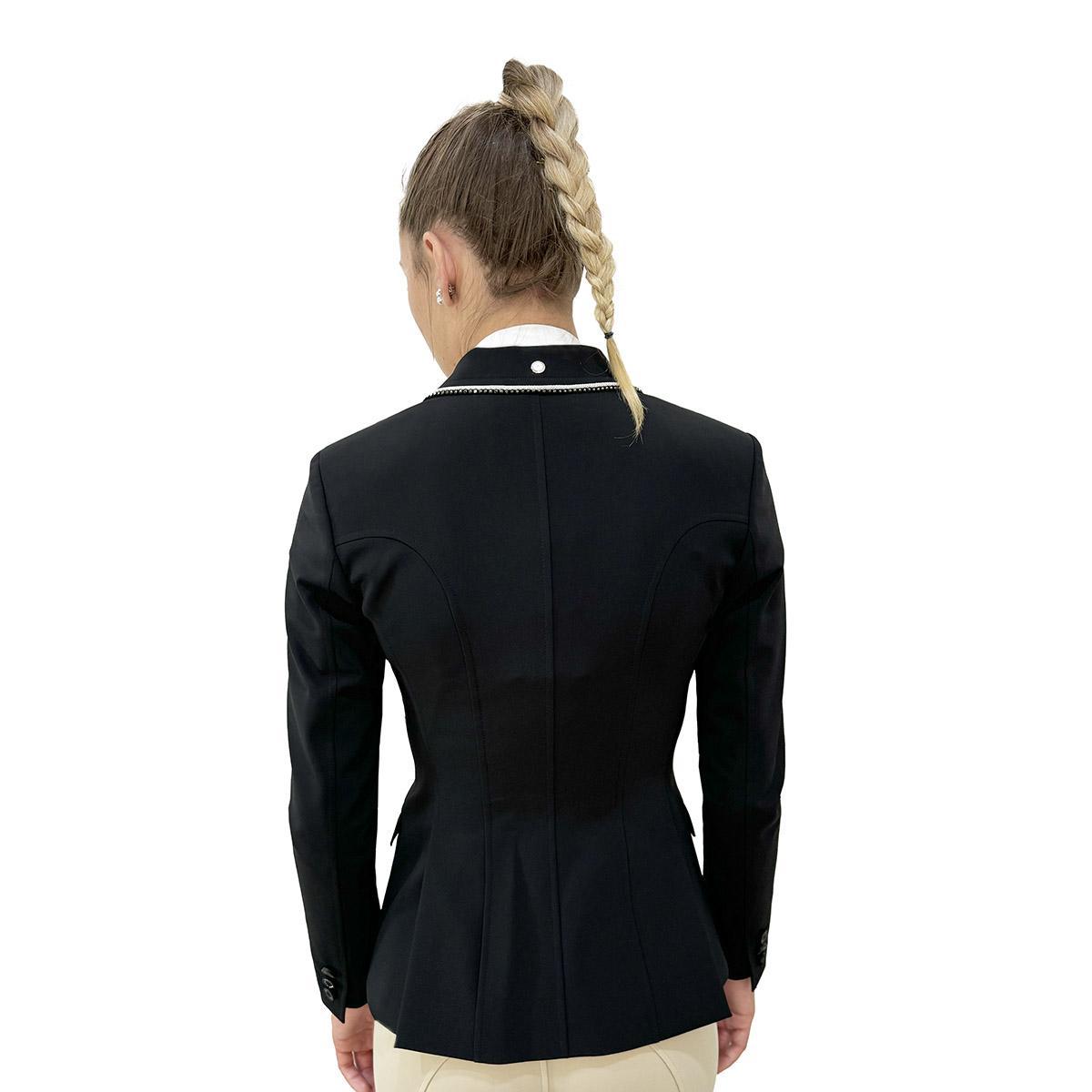 Equiline Farm House Custom Black Gait Show Coat in X Cool Evo - Premium Equestrian Riding Jacket for Horse Shows & Dressage Competitions