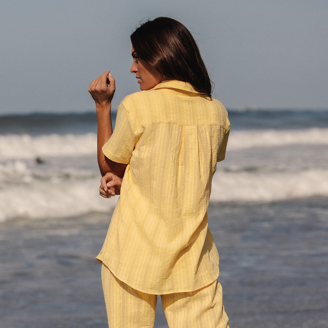 Premium Cabana Shirt in Butter Yellow - Comfortable Beachwear for Men & Women | Perfect for Summer Vacations, Pool Parties and Tropical Getaways