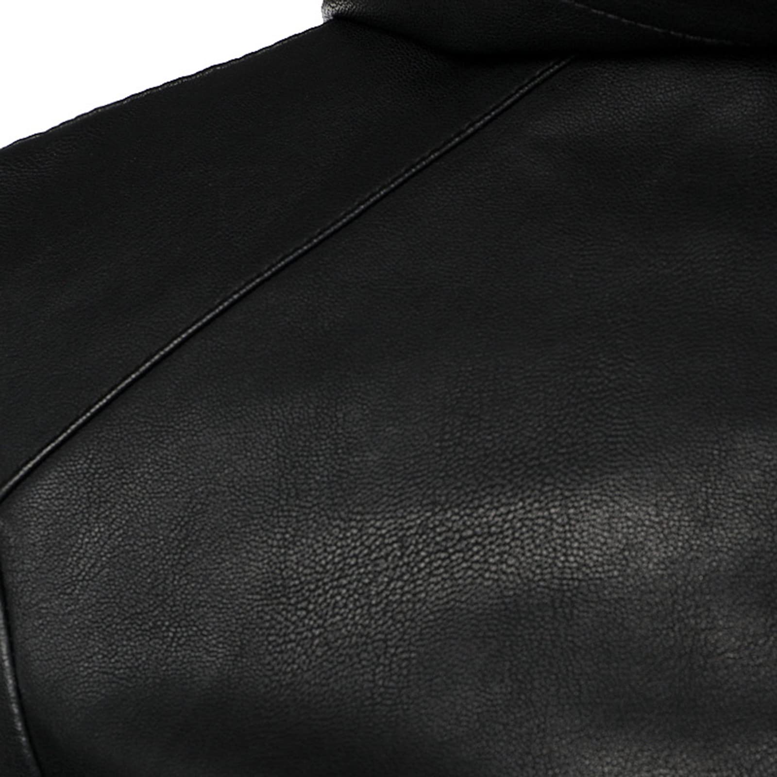 **Men's Black Faux Leather Hooded Motorcycle Jacket - Slim Fit Zip-Up Bomber Coat with Hood, Punk Style Windbreaker for Riding & Outdoor Activities**
