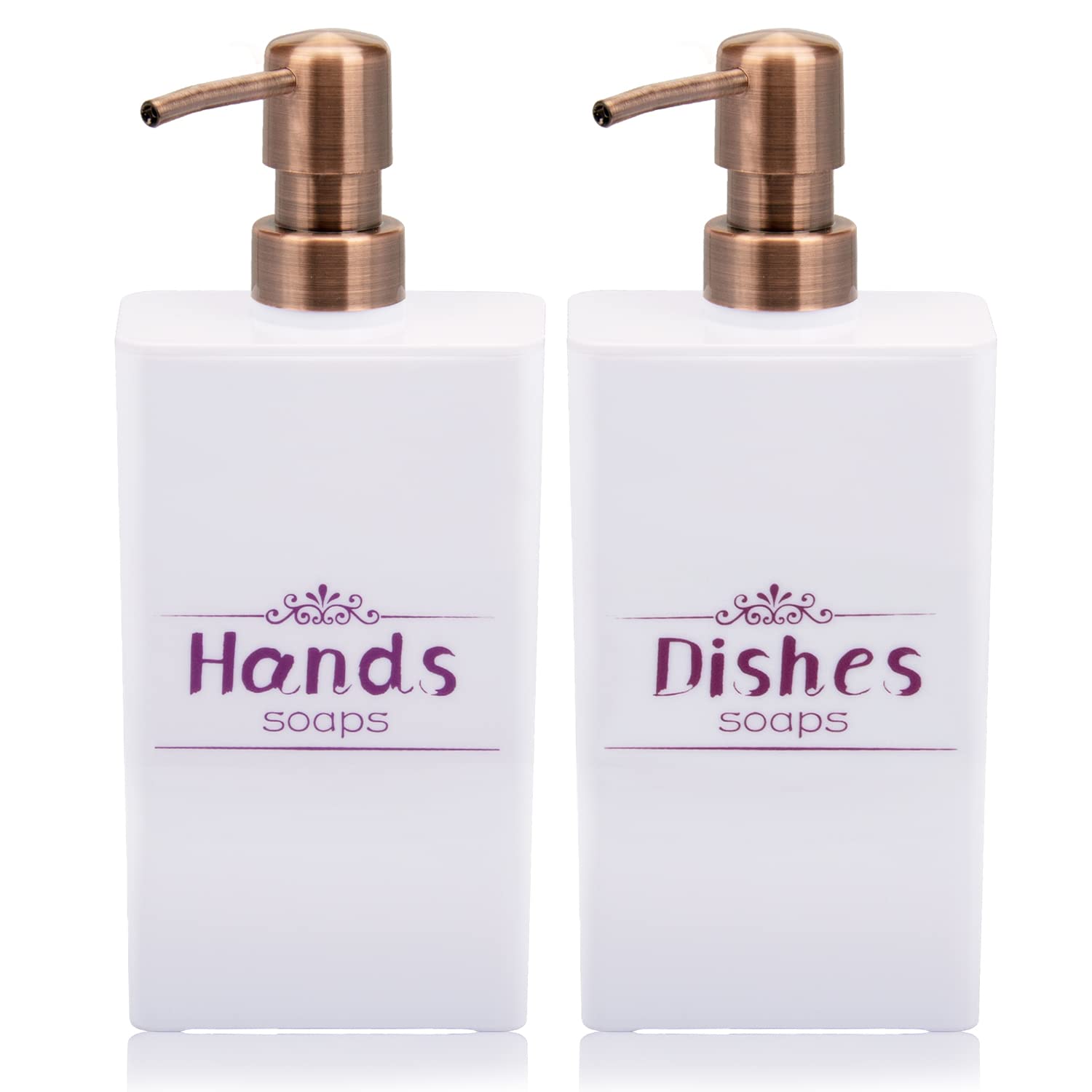 20oz Copper Pump Soap Dispenser - 2 Pack for Kitchen & Bathroom