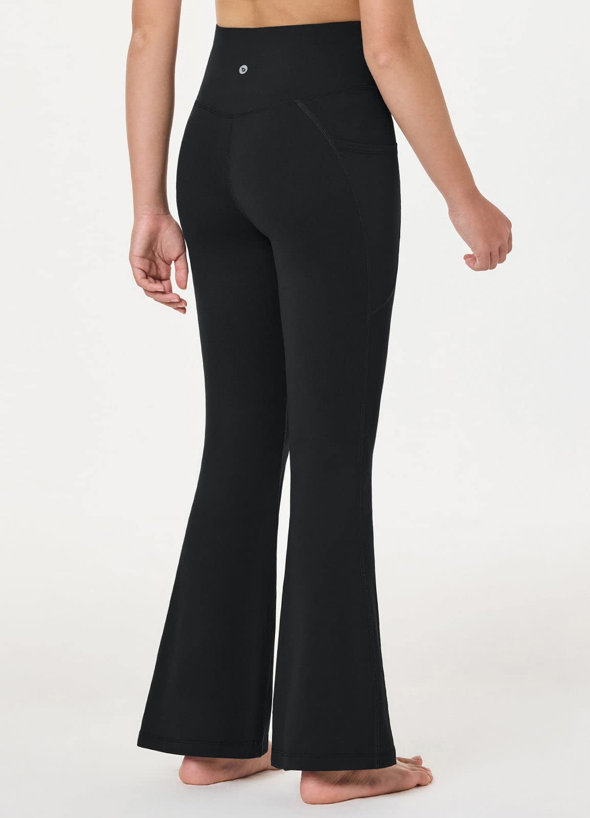 Baleaf Girls' Flare Leggings - High Waisted Bootcut Yoga Pants with Pockets for Kids | Stretchy Bell Bottoms for Dance, School & Playtime