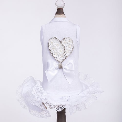Endless Love White Dog Dress - Elegant Pet Apparel for Small to Medium Dogs - Perfect for Weddings, Parties & Special Occasions