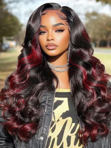 Burgundy Highlight ｜7x5 hd lace｜180% Density