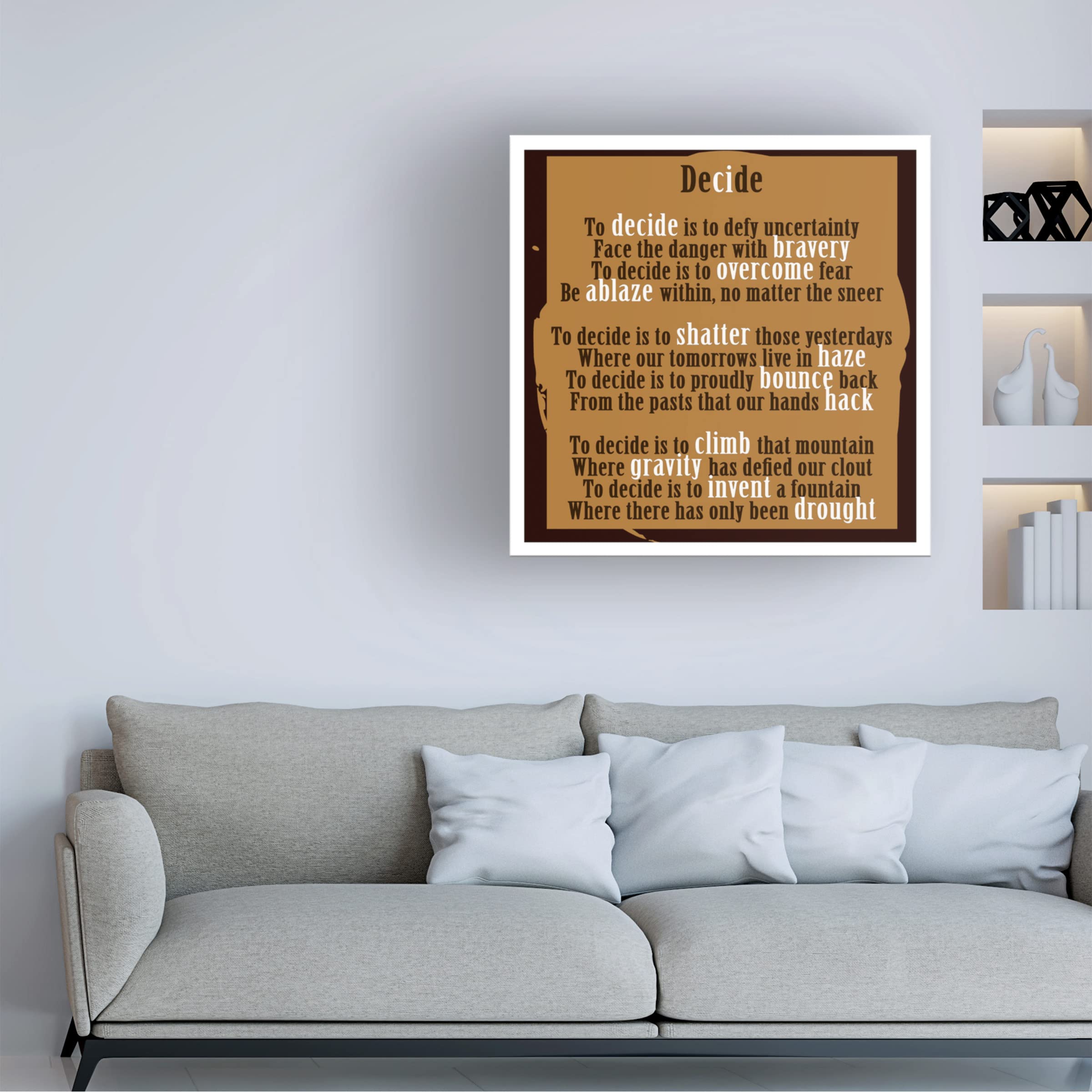 Trademark Fine Art 'Decision Word Art' Canvas Print by Richard Homawoo - Motivational Wall Decor for Office, Living Room & Bedroom