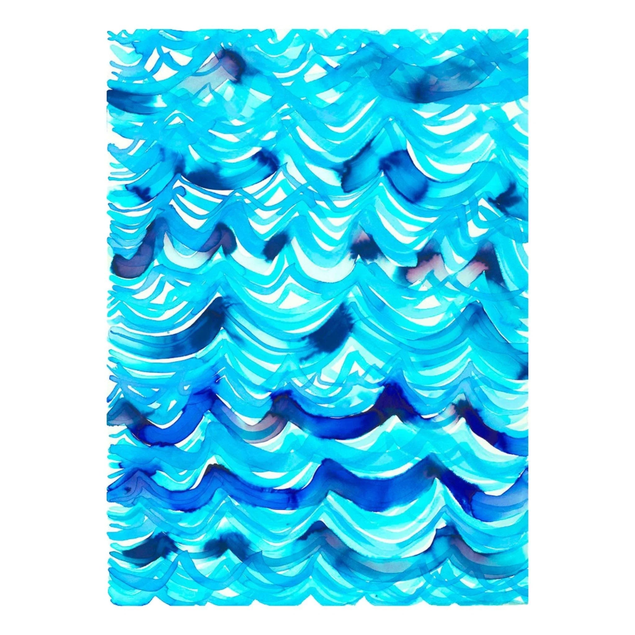 Blue Ocean Waves Abstract Framed Wall Art - Modern Coastal Decor for Living Room, Bedroom & Office - Perfect Beach House Painting for Home & Office Decor