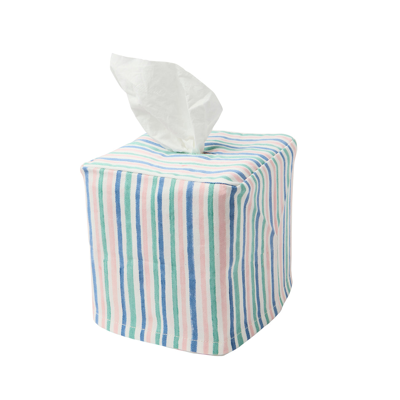 Elegant Striped Fabric Tissue Box Cover - Decorative & Washable Home Decor for Living Room, Bedroom, or Office