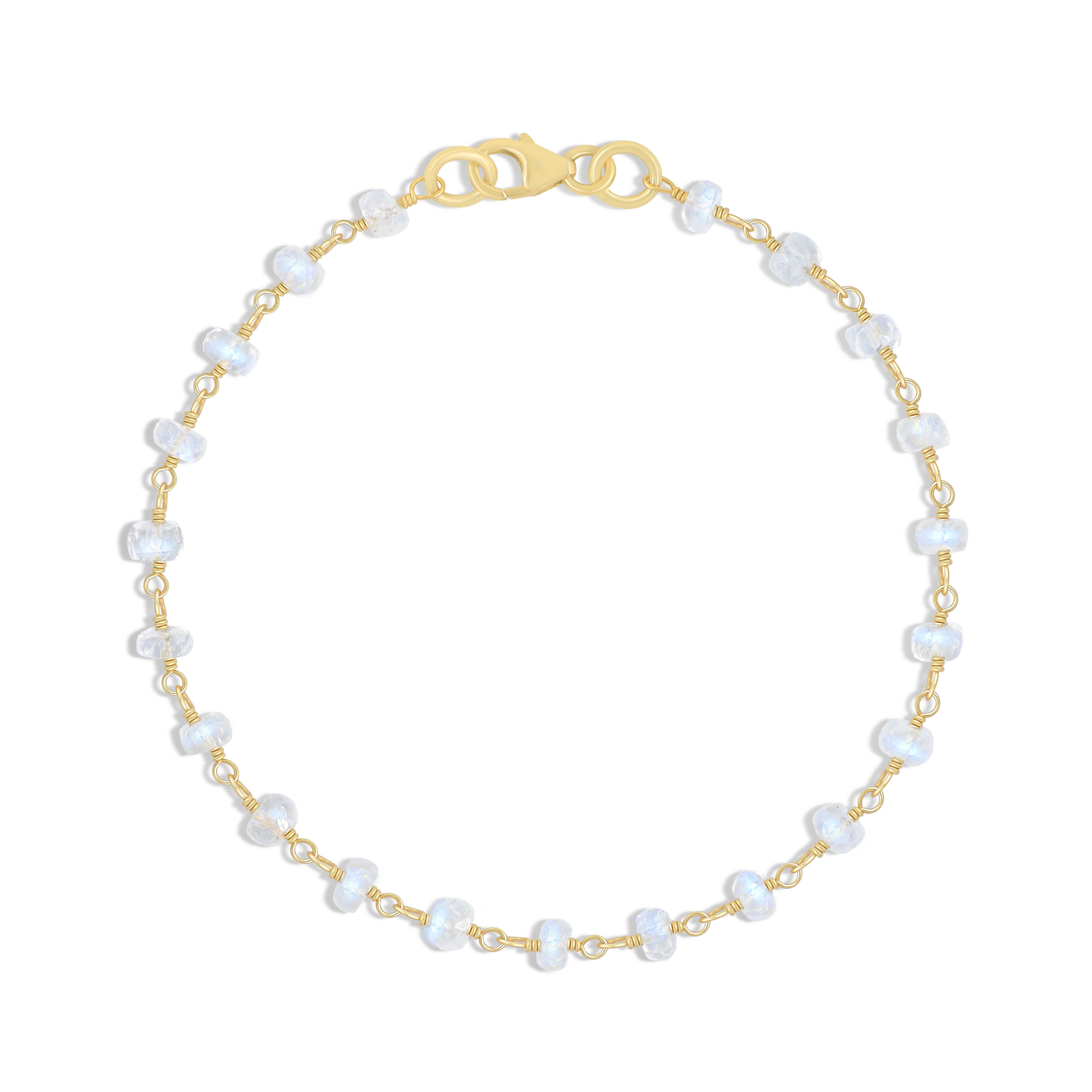 Rainbow Moonstone Beaded White Wrap Chain Bracelet – Elegant Boho Jewelry for Women, Perfect for Festivals, Weddings & Everyday Wear