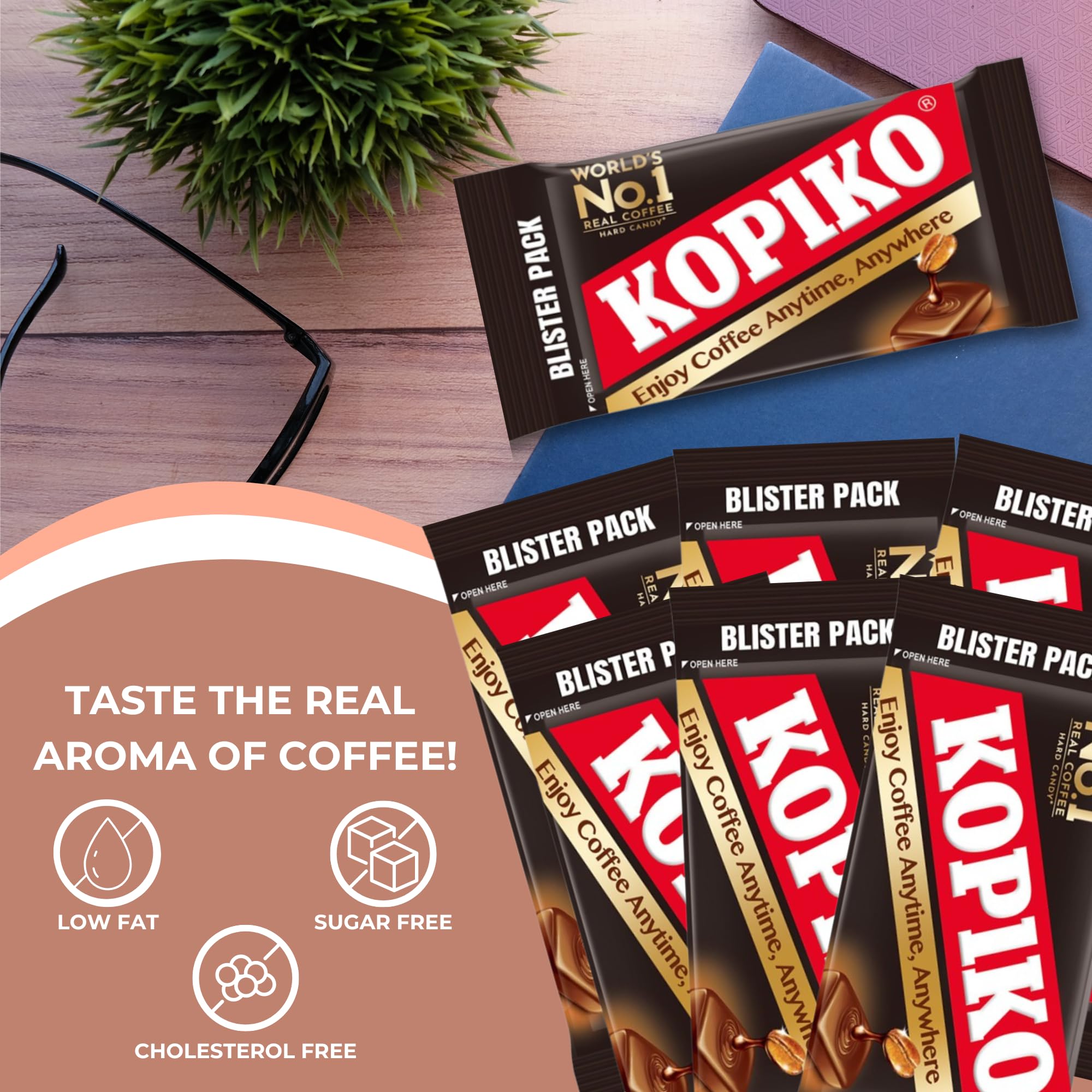 Kopiko Coffee Candy Bundle - 6 Pack (1.13 Oz Each) with Shagu Magnet | Hard Coffee-Flavored Candy for Coffee Lovers | Perfect for Office Snacks, Travel Treats & Coffee Breaks