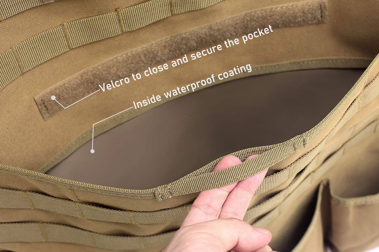 Tactical Car Seat Back Organizer - Universal Fit Molle Vehicle Panel with Extra USA Flag Patch, 2 Pack Coyote Brown - Perfect for Road Trips, Camping & Outdoor Adventures