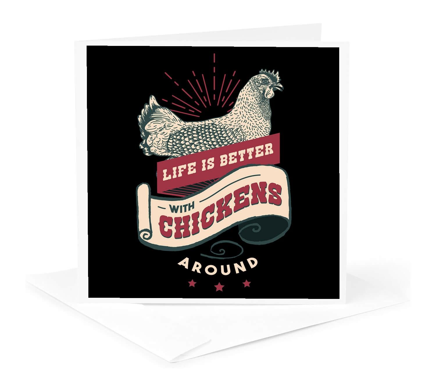 3D Rose Greeting Card - Farm Life with Chickens - Cute Animal Themed Card for Farmers & Animal Lovers - Perfect for Birthdays, Thank You Notes & Country-Themed Occasions